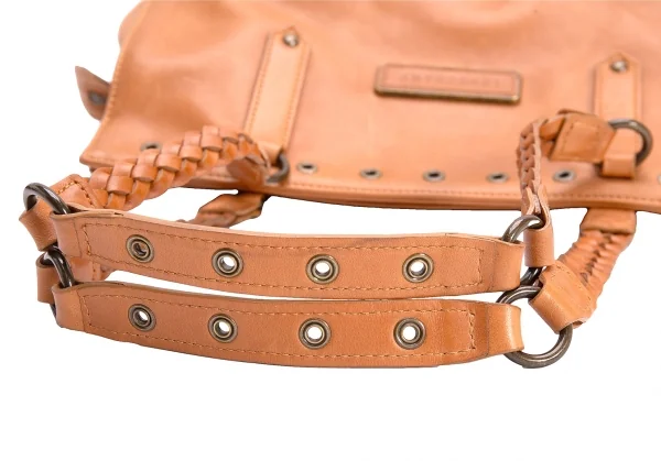 ケイトモスフォーロンシャンkate moss for LONGCHAMP レザーロゴプレートハンドバッグ キャメル K-131287_013