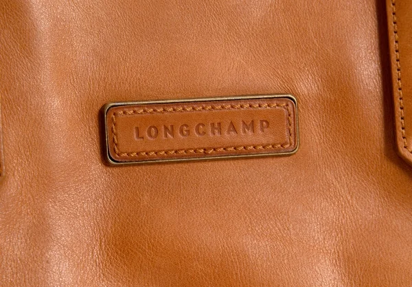 ケイトモスフォーロンシャンkate moss for LONGCHAMP レザーロゴプレートハンドバッグ キャメル K-131287_014