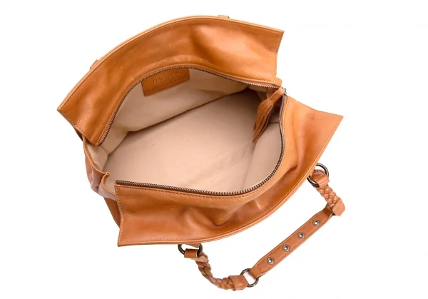 ケイトモスフォーロンシャンkate moss for LONGCHAMP レザーロゴプレートハンドバッグ キャメル K-131287_016