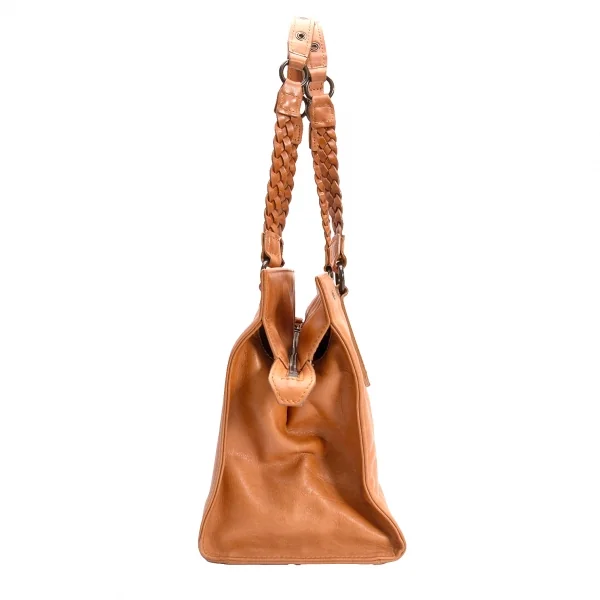 ケイトモスフォーロンシャンkate moss for LONGCHAMP レザーロゴプレートハンドバッグ キャメル K-131287_003
