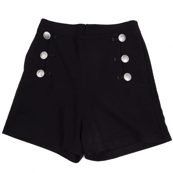 スナオクワハラsunao kuwahara ウールメタルボタンショートパンツ 紺S K-131294_001