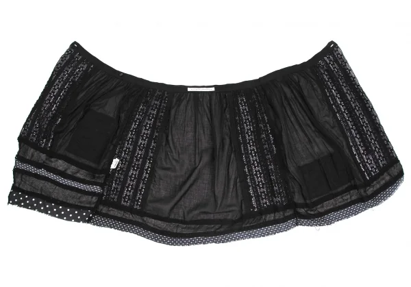 sunaokuwahara Cotton Lace Sequin Embellished Chiffon Skirt K-131296_011