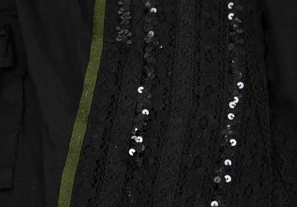 sunaokuwahara Cotton Lace Sequin Embellished Chiffon Skirt K-131296_006