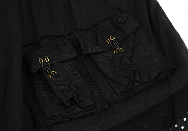 sunaokuwahara Cotton Lace Sequin Embellished Chiffon Skirt K-131296_007