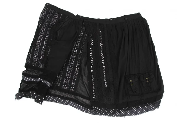 sunaokuwahara Cotton Lace Sequin Embellished Chiffon Skirt K-131296_009