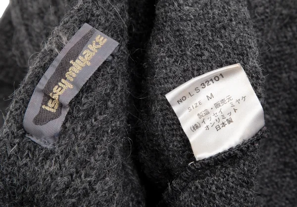 イッセイミヤケISSEY MIYAKEウールアクリルカシュクールニット グレーM K-131332_010
