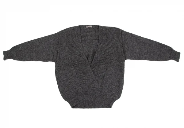 イッセイミヤケISSEY MIYAKEウールアクリルカシュクールニット グレーM K-131332_002