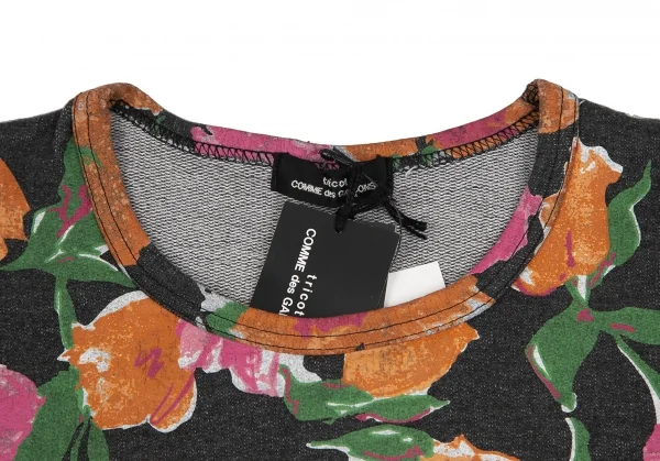 COMME des GARCONS◇フラワープリント/Tシャツ/S/コットン