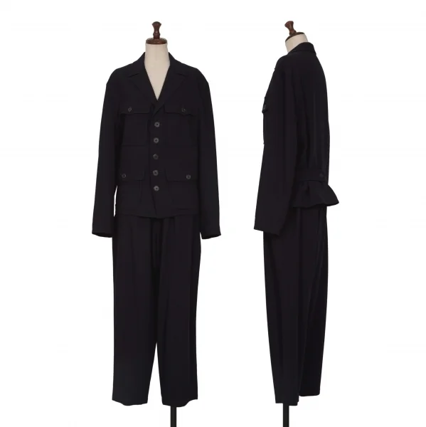 Y's Wool Flap Pocket Jacket & Pants Navy S-M K-131368_001