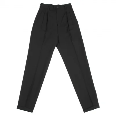 Y's Wool Gabardine Tuck Tapered Slim Pants