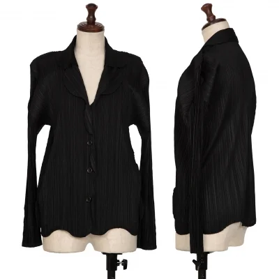 PLEATS PLEASE Semicircle Cutting Long Sleeve Shirt