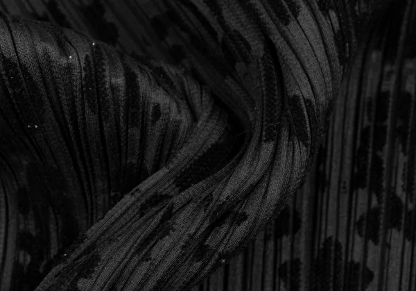 プリーツプリーズPLEATS PLEASE フロッキープリントハイネックスキッパーカットソー 黒3 K-131472_013