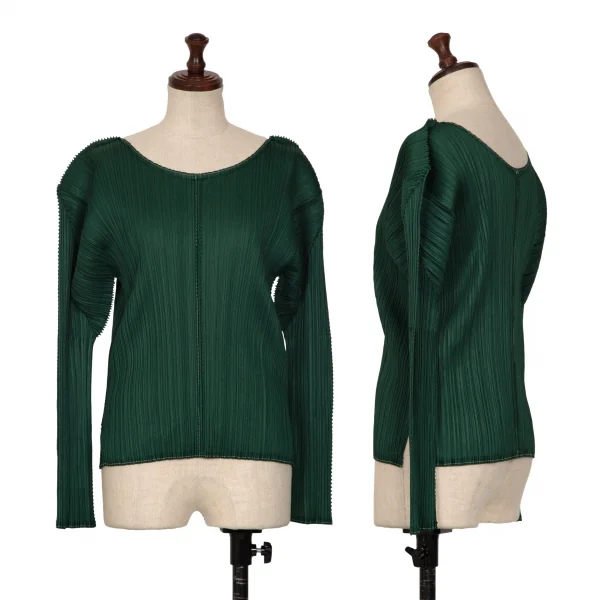 PLEATS PLEASE Cutting Stitch T Shirt Green 3 K-131478_001