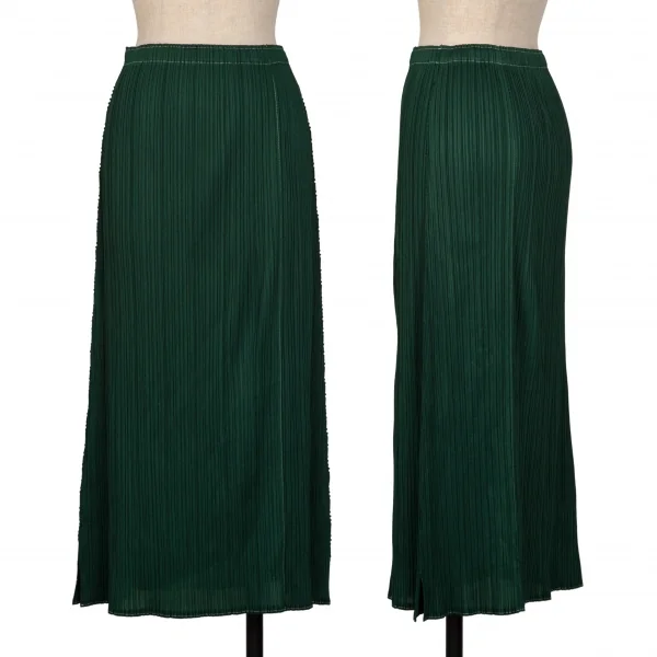 PLEATS PLEASE Cutting Stitch Skirt Green 2 K-131479_001