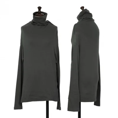 Yohji Yamamoto FEMME Cotton Cashmere Drape Neck T Shirt