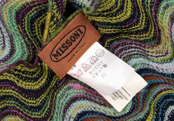 ミッソーニMISSONI ウールレーヨンフリンジニットストール