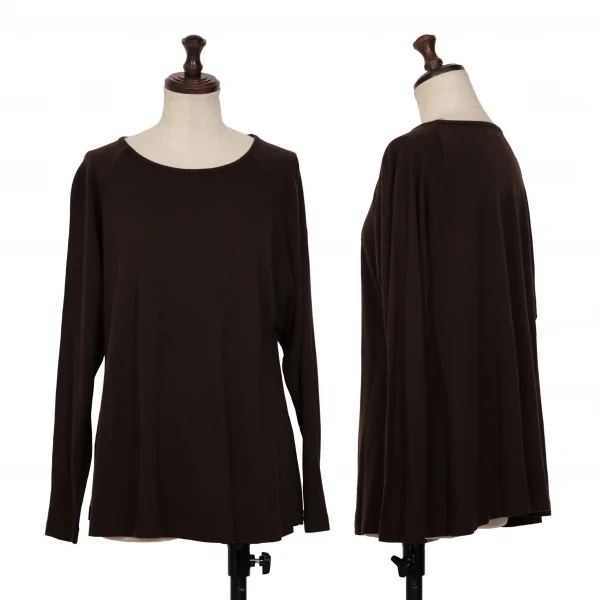 ISSEY MIYAKE I.S. Rayon Wool Flare T-Shirt Brown 9 K-131553_001