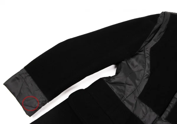 イッセイミヤケISSEY MIYAKEウールモッサペーストデザインライナージャケット 黒M K-131556_006