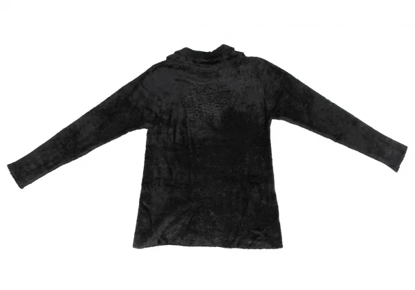 Yohji Yamamoto FEMME Nylon Pile Double Collar Knit Shirt K-131564_011