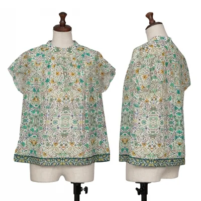 MACKINTOSH Silk Blend Cotton Floral Collarless T Shirt