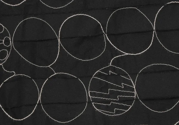 ISSEY MIYAKE HaaT Cotton Tape Pasting Circle Embroidery Wide Pants K-131592_011