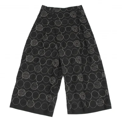 ISSEY MIYAKE HaaT Cotton Tape Pasting Circle Embroidery Wide Pants