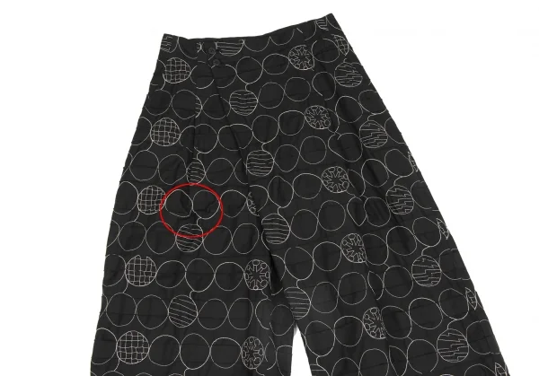 ISSEY MIYAKE HaaT Cotton Tape Pasting Circle Embroidery Wide Pants K-131592_002