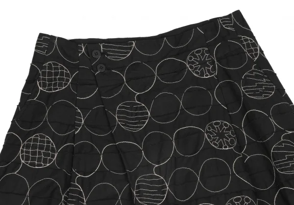 ISSEY MIYAKE HaaT Cotton Tape Pasting Circle Embroidery Wide Pants K-131592_004