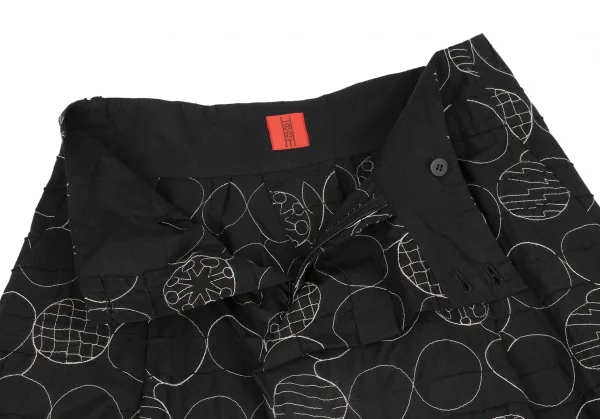 ISSEY MIYAKE HaaT Cotton Tape Pasting Circle Embroidery Wide Pants K-131592_006