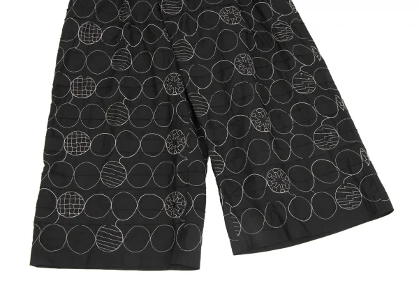 ISSEY MIYAKE HaaT Cotton Tape Pasting Circle Embroidery Wide Pants K-131592_008