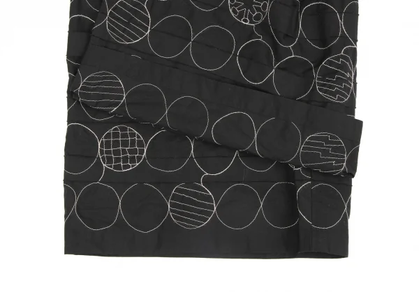 ISSEY MIYAKE HaaT Cotton Tape Pasting Circle Embroidery Wide Pants K-131592_009