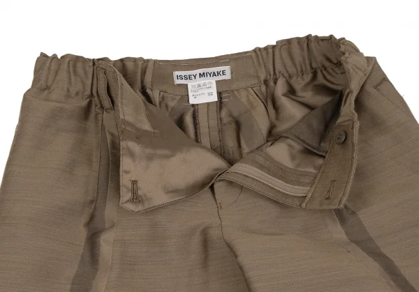 イッセイミヤケISSEY MIYAKE ウールポリクロス織りデザインテーパードパンツ 茶2 K-131603_005