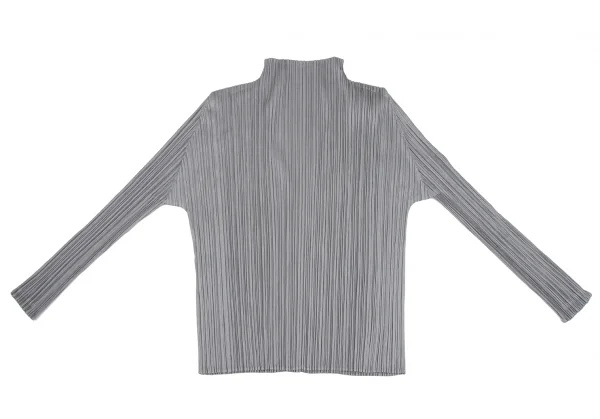 プリーツプリーズPLEATS PLEASE ハイネック長袖カットソー グレー3 K-131616_010