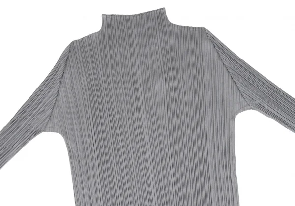 プリーツプリーズPLEATS PLEASE ハイネック長袖カットソー グレー3 K-131616_003