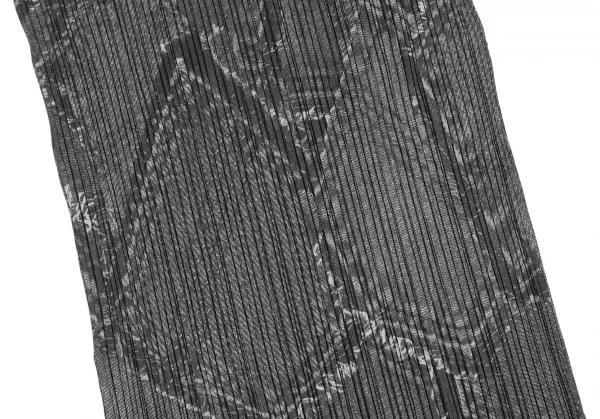 プリーツプリーズPLEATS PLEASE パッチデニム転写セットアップスーツ グレー3 2 K-131630_010