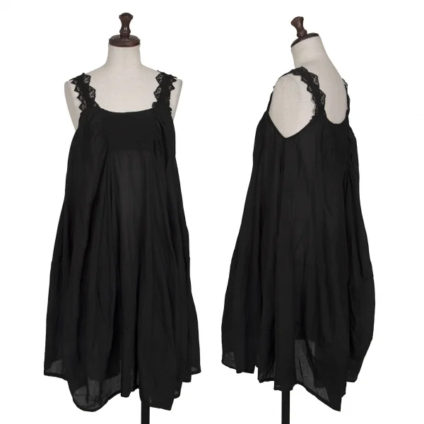 sunaokuwahara Lace Switching Dyed Sleeveless Tunic Black M K-131682_001