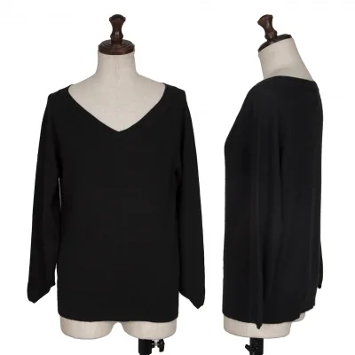 sunaokuwahara Angola Cotton V neck Knit Top