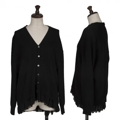 sunaokuwahara Dot Tulle Switching Wool Knit Cardigan