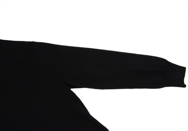 スナオクワハラsunao kuwahara ウール裾ドットチュール切替ニットカーディガン 黒M K-131685_005