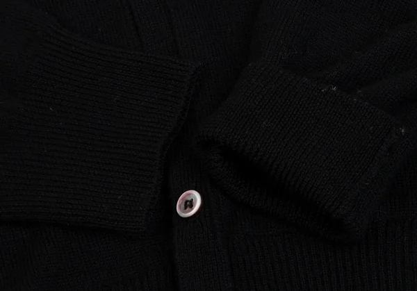 スナオクワハラsunao kuwahara ウール裾ドットチュール切替ニットカーディガン 黒M K-131685_006