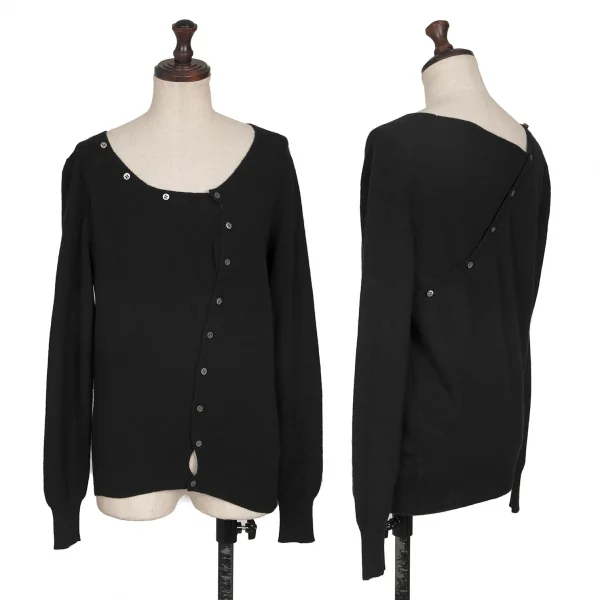 スナオクワハラsunao kuwahara カシミヤボタンデザインニットカーディガン 黒M K-131688_001