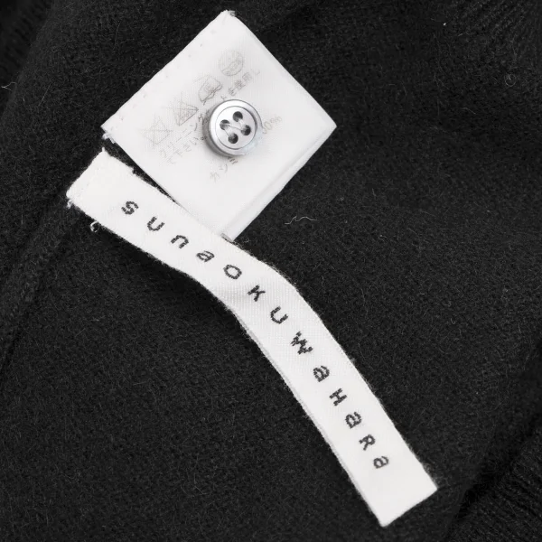 スナオクワハラsunao kuwahara カシミヤボタンデザインニットカーディガン 黒M K-131688_014