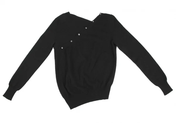 スナオクワハラsunao kuwahara カシミヤボタンデザインニットカーディガン 黒M K-131688_009