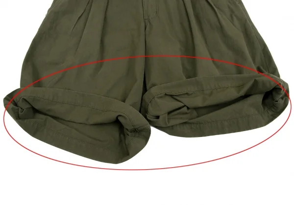コムデギャルソン オムドゥCOMME des GARCONS HOMME DEUX サイドベルトツータックハーフパンツ カーキM K-131709_011