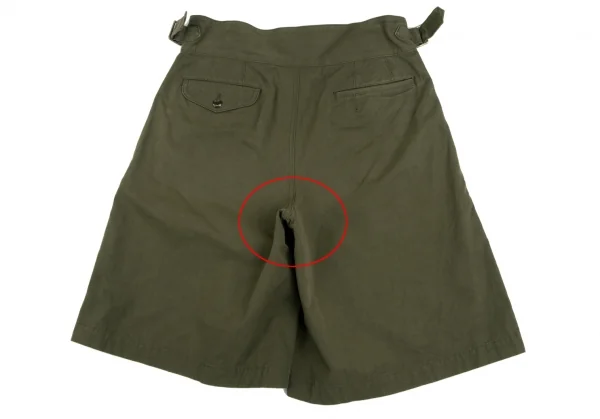 コムデギャルソン オムドゥCOMME des GARCONS HOMME DEUX サイドベルトツータックハーフパンツ カーキM K-131709_013