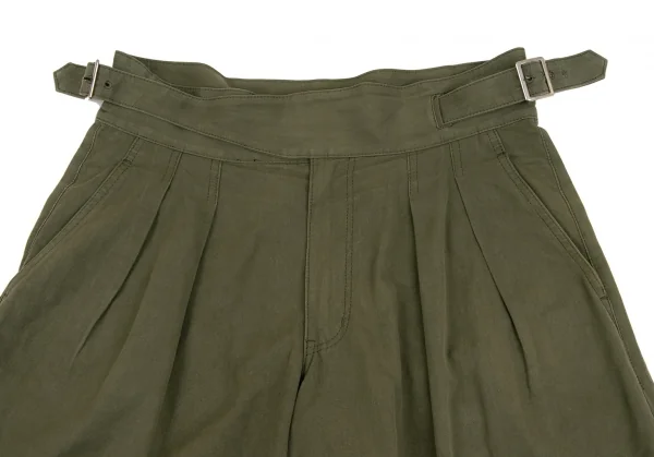 コムデギャルソン オムドゥCOMME des GARCONS HOMME DEUX サイドベルトツータックハーフパンツ カーキM K-131709_002