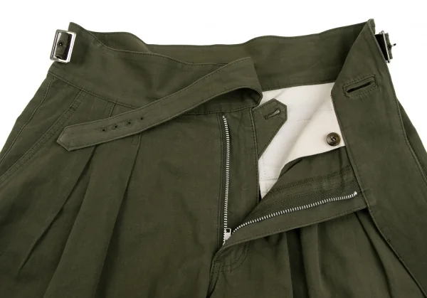 コムデギャルソン オムドゥCOMME des GARCONS HOMME DEUX サイドベルトツータックハーフパンツ カーキM K-131709_006