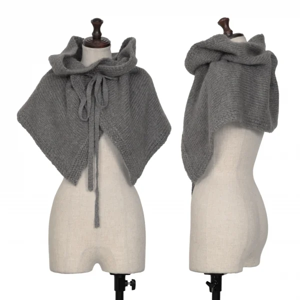 sunaokuwahara Mohair Blend Knit Cape Grey F K-131719_001