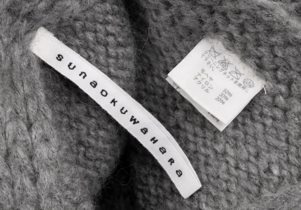 sunaokuwahara Mohair Blend Knit Cape K-131719_014