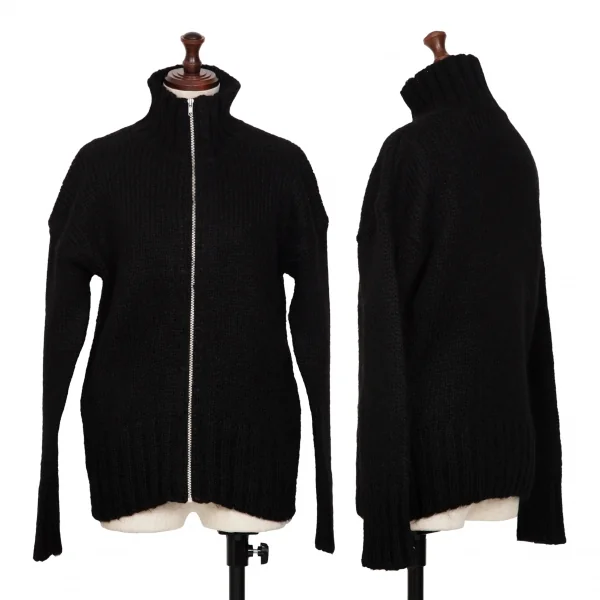 sunaokuwahara Mohair Blend Driver's Knit Sweater Black M K-131720_001